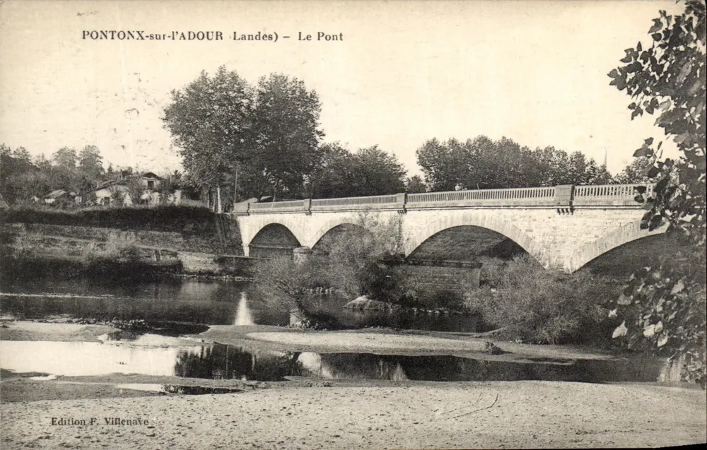 PONTONX-sur-l'ADOUR (Landes) — Der Brücke — Edition F. Villenave - Vorderseite