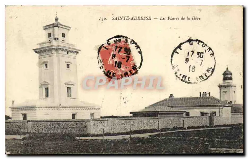 Sainte-Adresse — Les Phares de la Hève — éditeur impr. sur la carte n°130 - Frente