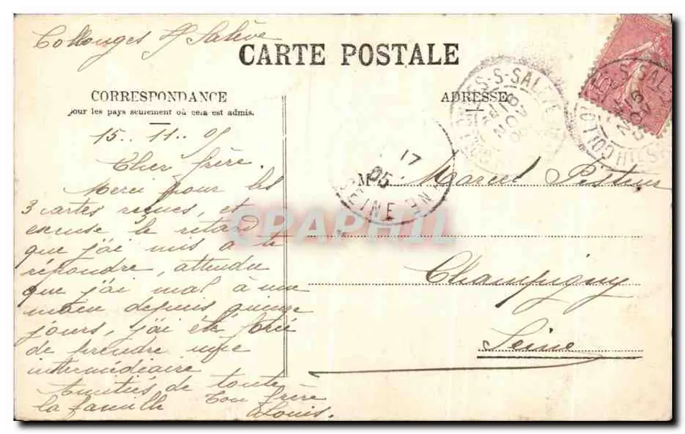 Salève — Eingang zur Orjobet-Höhle — Jullien Frères, Verleger, Genf - Rückseite