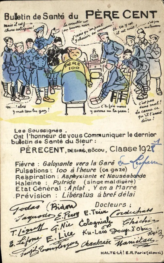 Père Cent — Gesundheitsbericht des Père Cent — HALTE-LÀ ! E.R. Paris - Vorderseite