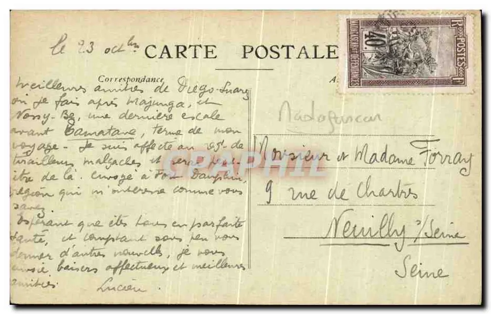NOSSY-BÉ — Rue d'Andouane — editore sconosciuto, numero di serie non visibile - Verso