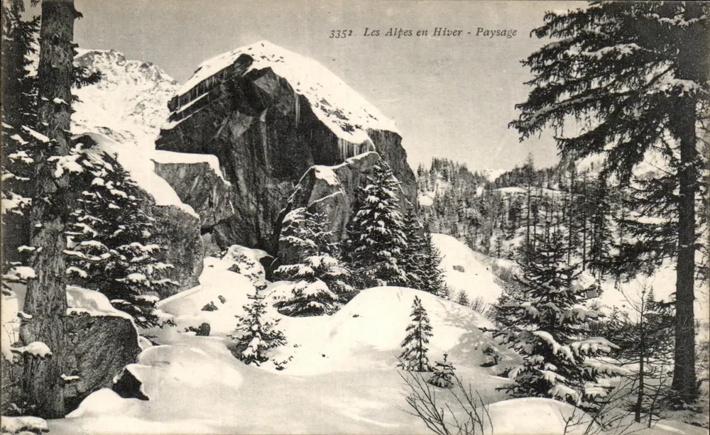 Las Alpes en Invierno - Paisaje — n° 3352 — E. Reynaud, Chambéry - Anverso