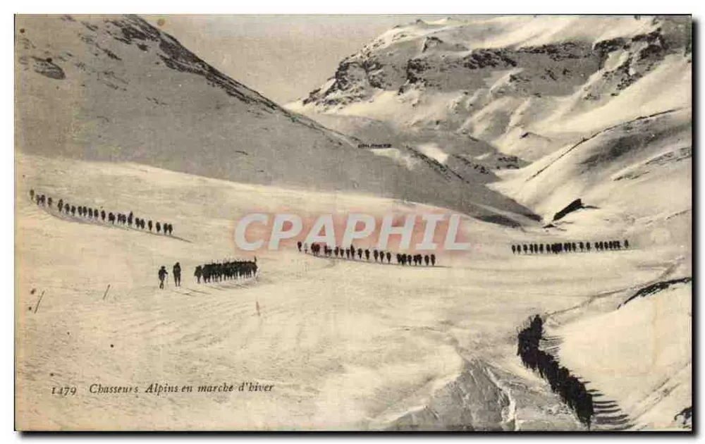 Alpine Jäger auf Wintermarsch — Serie 1479 — E. Reynaud, Chambéry - Vorderseite