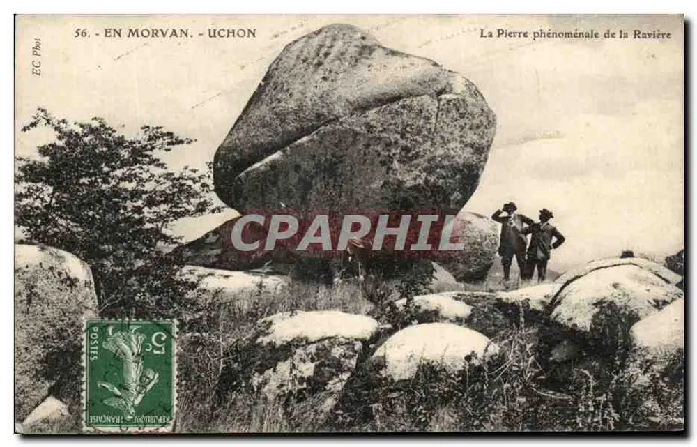 En Morvan - Uchon — La Pierre phénoménale de la Ravière, éditeur EC Pht, n° 56 - Recto