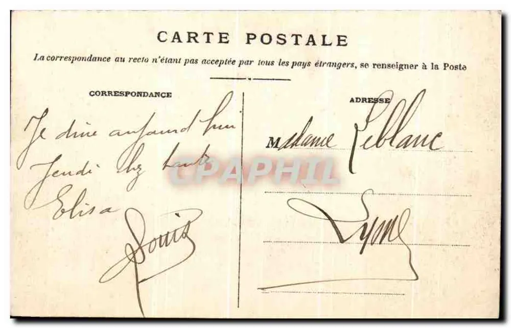 Couzon (Rhône) — O Pont e o Castelo de Rochetaillée — S.F. n°792 - Verso