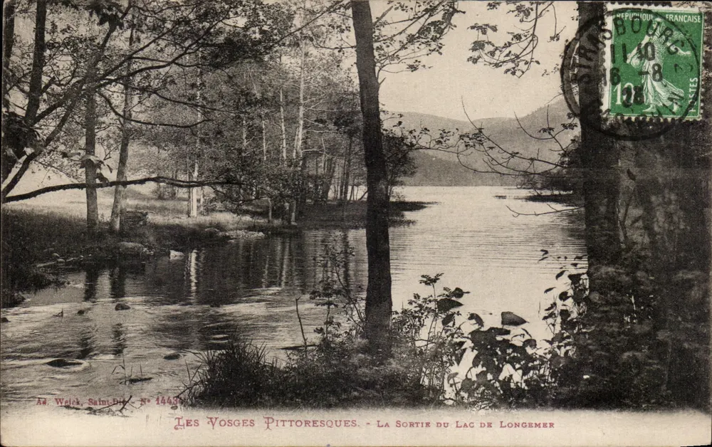 Die malerischen Vosges — Ausfluss des Sees von Longemer — Ad. Wolick, Saint-Dié, N° 14439 - Vorderseite
