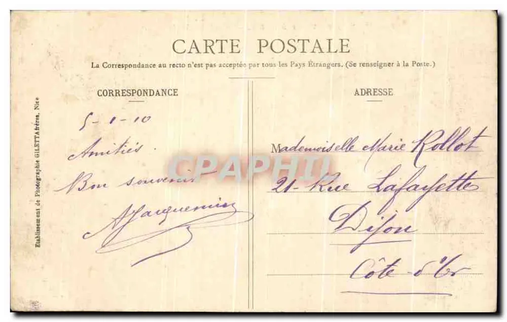 Montceau-les-Mines — Rathaus und Rue Carnot — G. Courcel, Verlag - Rückseite