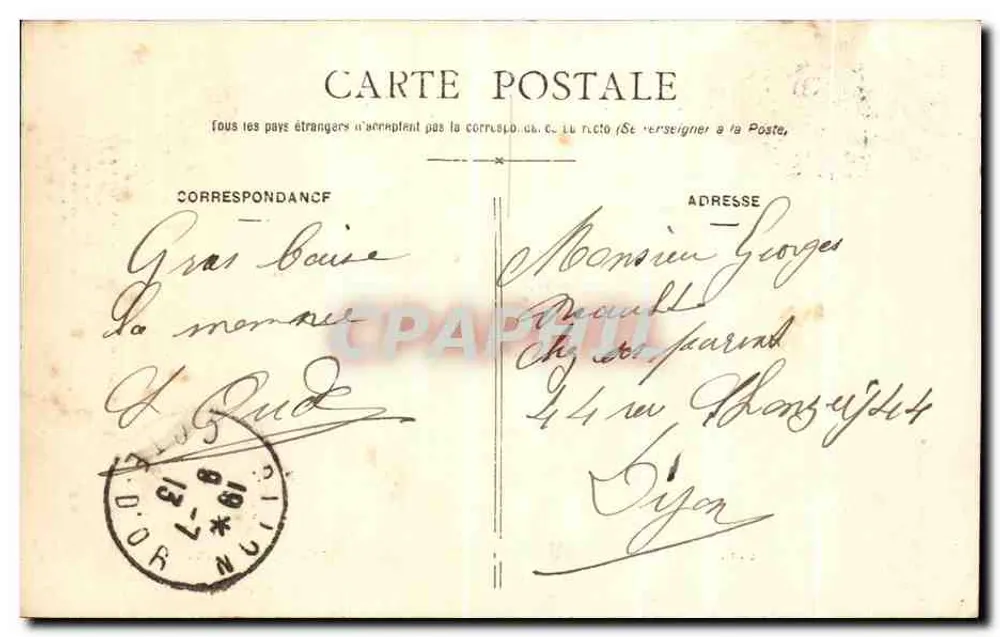 Alise Sainte-Reine — Estátua de Vercingétorix — Coleção J. D. em Sens - Verso