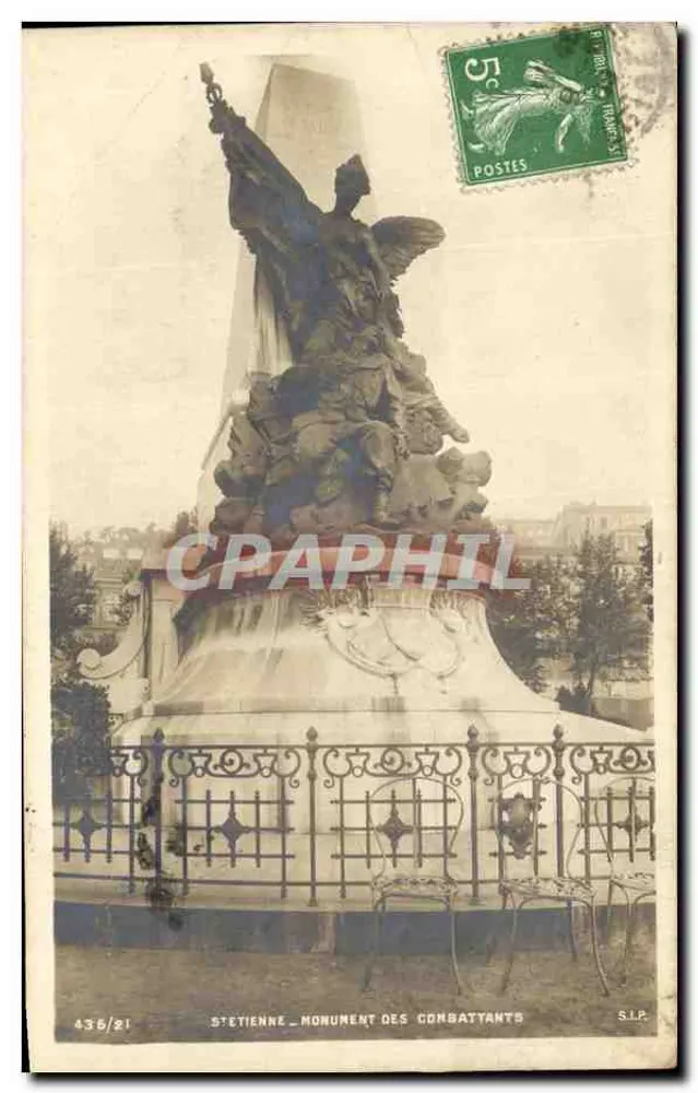 Saint-Étienne — Monument des Combattants — éditeur S.L.P. n° 436/21 - Frente