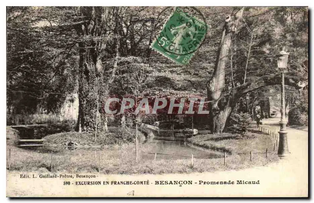 Besançon - Promenade Micaud — Excursão na Franche-Comté — Edit. L. Gaillard-Prêtre, Besançon, n° 590 - Frente