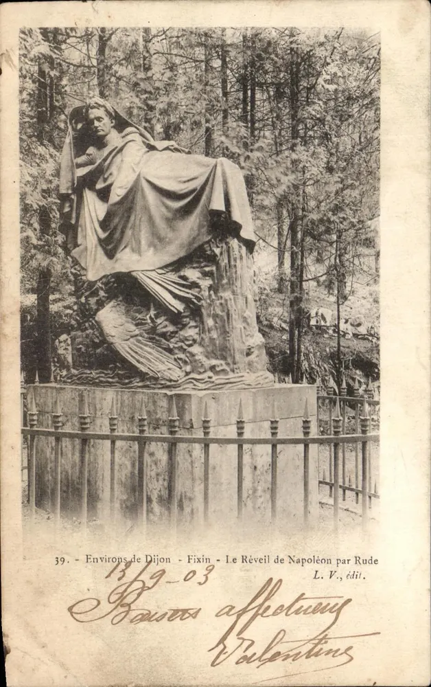 Der Aufwachen Napoleons von Rude — Umgebung von Dijon - Fixin — L. V., Verlag - Vorderseite