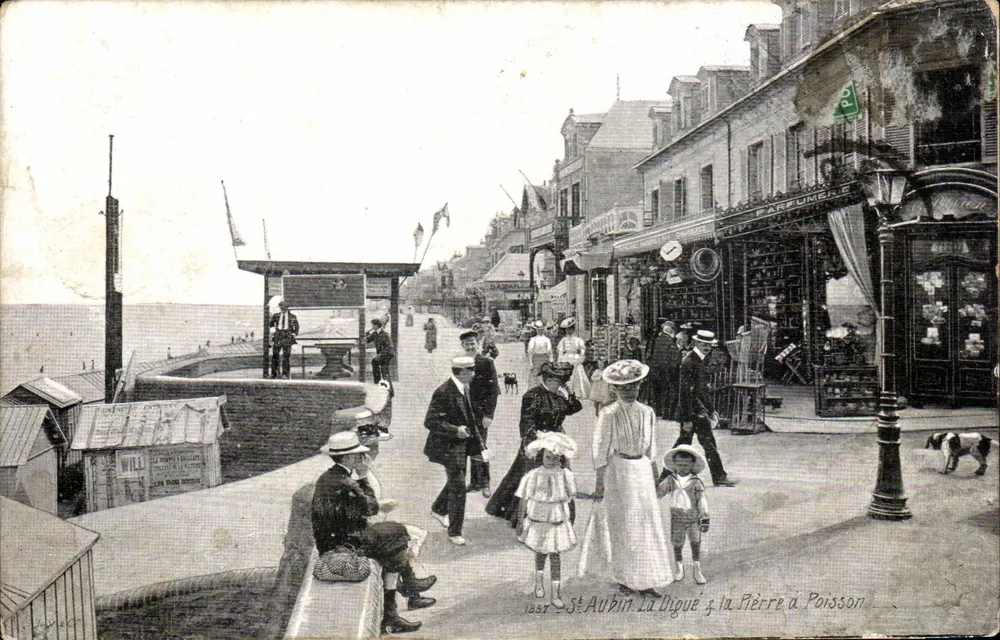 St Aubin la Digue & la Pierre à Poisson — vista da promenade — editor L. Lyvet - Frente