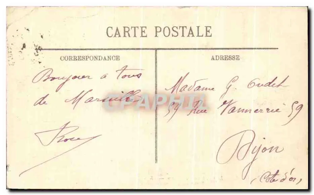 Marseille — Le Château du Pharo — éditeur X X, n° 55 - Verso