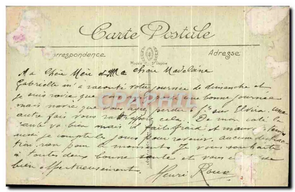 Contrexéville — Uma Avenida do Parque — LL. N° 39 - Verso