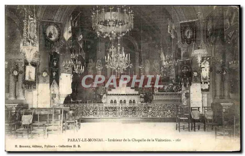 Paray-le-Monial - Innenansicht der Kapelle der Visitation - H. Bonamy, Verleger, Poltières - Sammlung II. B. - Vorderseite