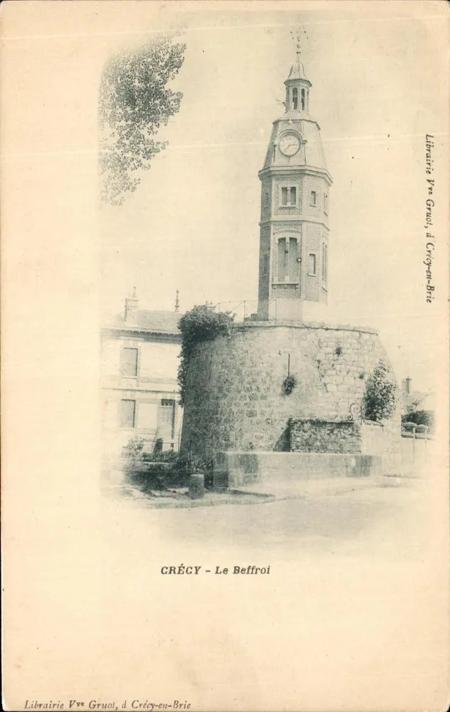 Crécy - A Torre da Igreja — editora Librairie Vve Gruol, de Crécy-en-Brie - Frente