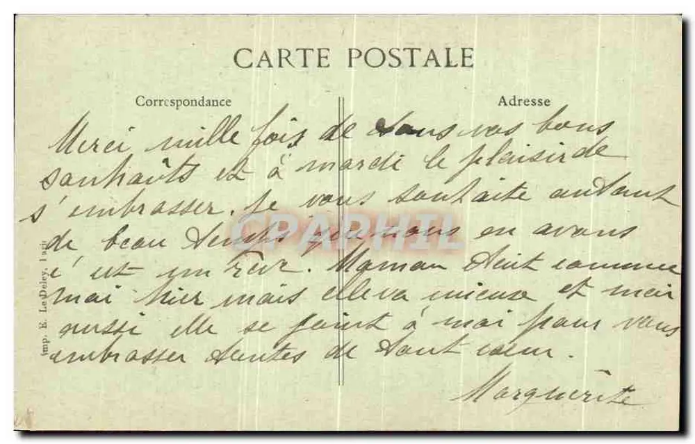 Marlotte — Hotel da Renascença — Siron édi., Fontainebleau - Verso
