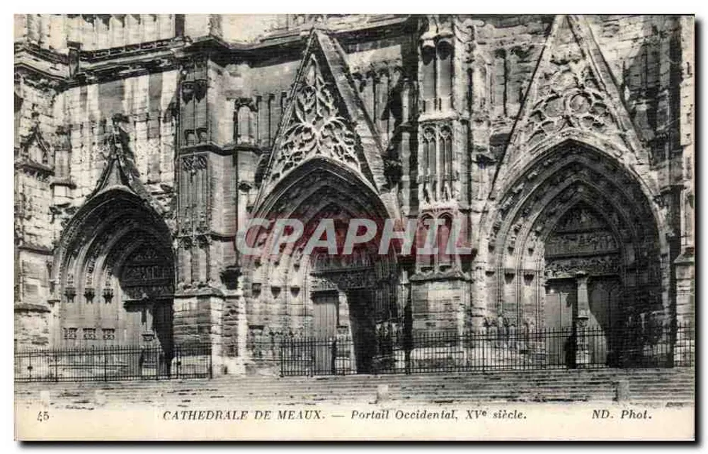 Catedral de Meaux — Portal Ocidental, século XV — ND. Fot. - Frente