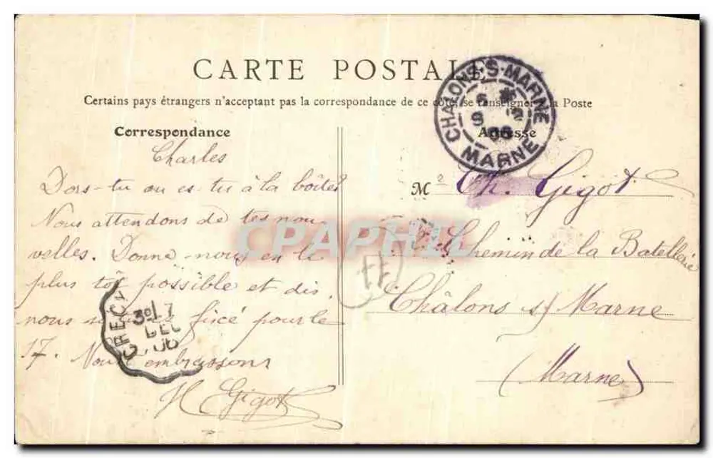 Crécy-en-Brie — O Sino — Gruot, Editor, Crécy 7 - Verso