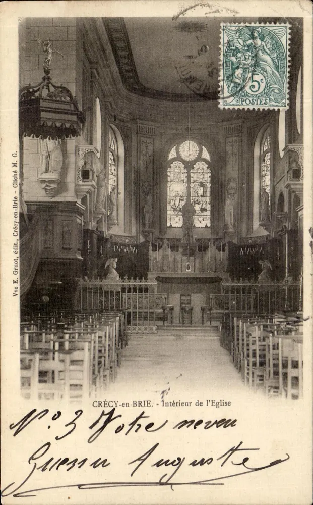 Crécy-en-Brie - Interior da Igreja — Vista E. Gnot, editor Crécy-en-Brie, N°3 - Frente