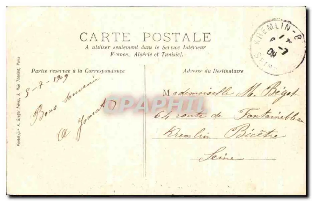 Bransles — Os Pontos de Groslot — Fototipia A. Brago Théard, Paris - Verso