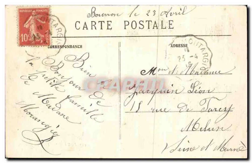 Bourron - Fontaine Saint-Sévère — Parque do Castelo — L. Coffin, fot. dit Moret, n°327 - Verso