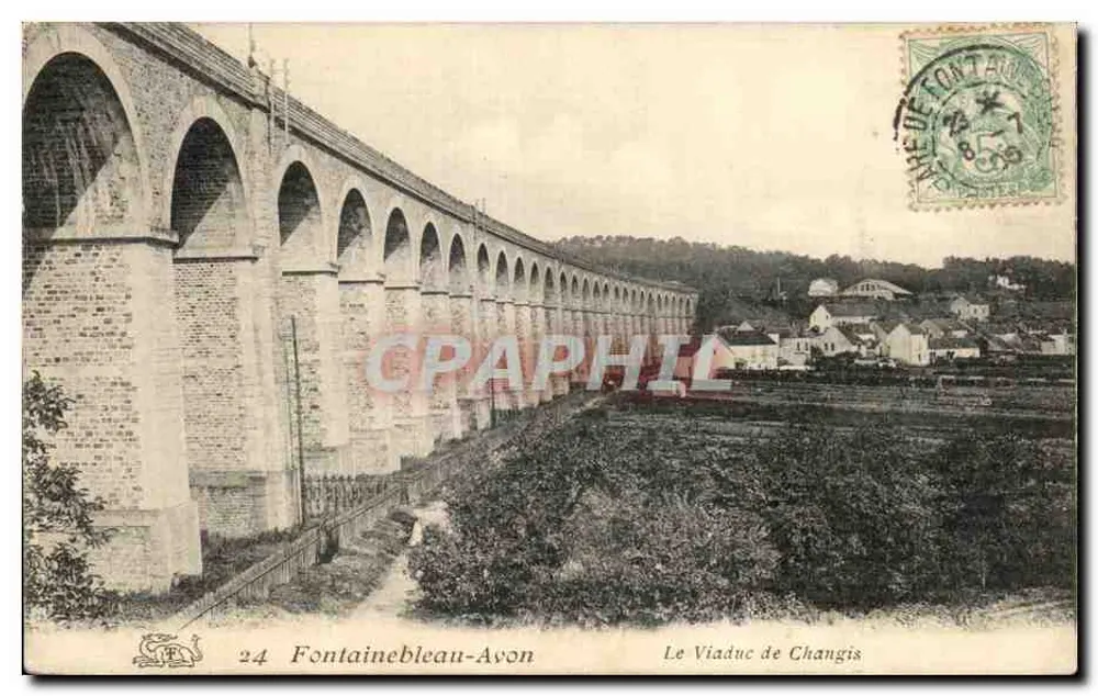 Der Viadukt von Changis — Fontainebleau-Avon — Verlag Fontainebleau-Avon, Nr. 24 - Vorderseite
