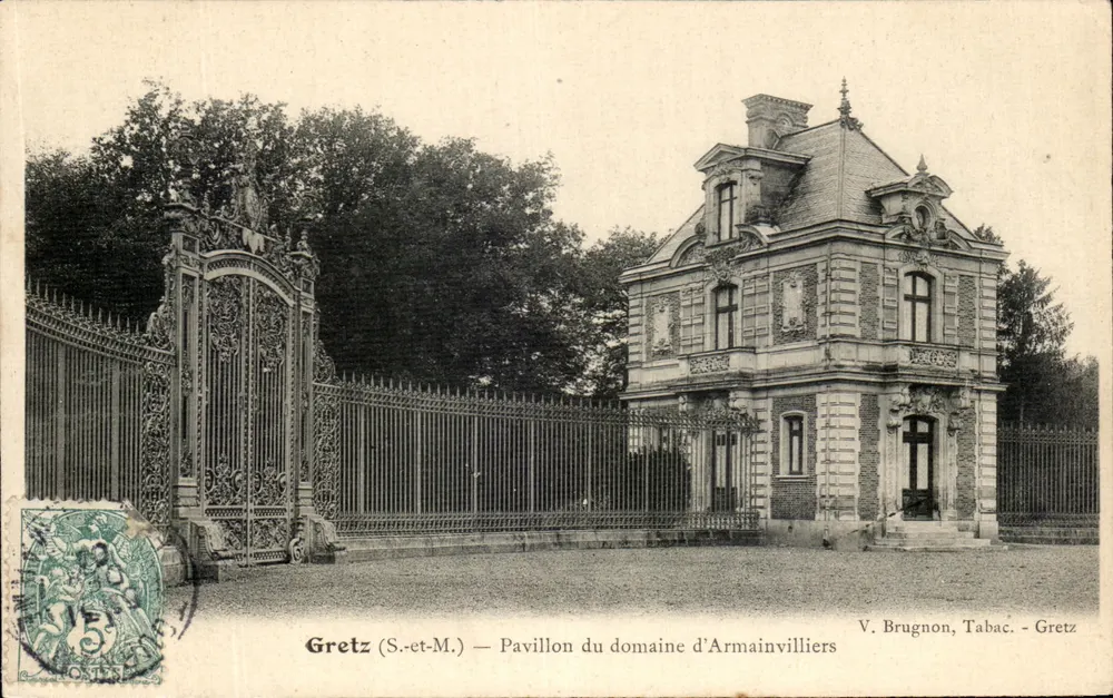 Gretz (S.-et-M.) — Pavillon des Domaines d'Armainvilliers — V. Brugnon, Tabakgeschäft - Gretz - Vorderseite