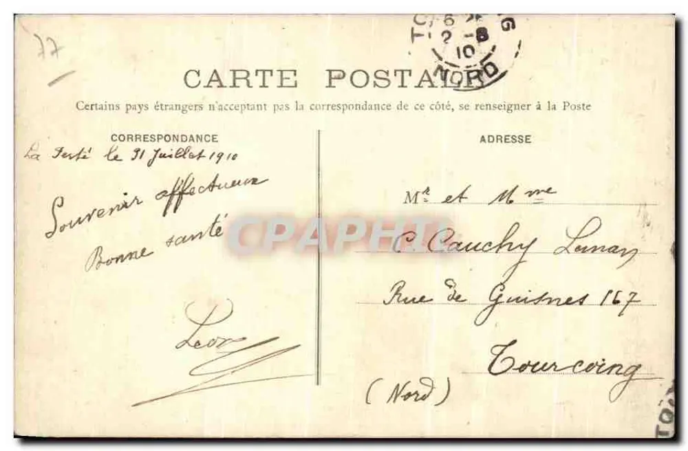La Ferté-sous-Jouarre — Ansicht über die Marne — E. Olivier, Druckerei, La Ferté-sous-Jouarre - Rückseite