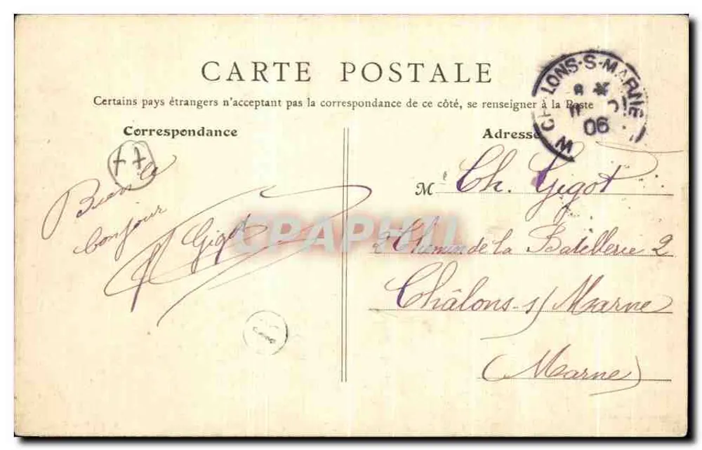 Crécy-en-Brie — Eingang zur Stadt — B. F., Paris - Rückseite