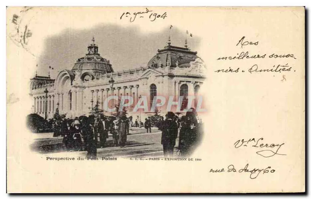 Perspective du Petit Palais — vue de l'édifice lors de l'Exposition de 1900 — G. E. E. - PARIS - EXPOSITION DE 1900 - Frente