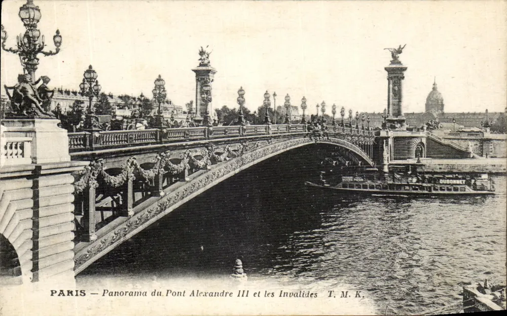 Paris — Panorama des Pont Alexandre III und der Invalides — T. M. K. - Vorderseite