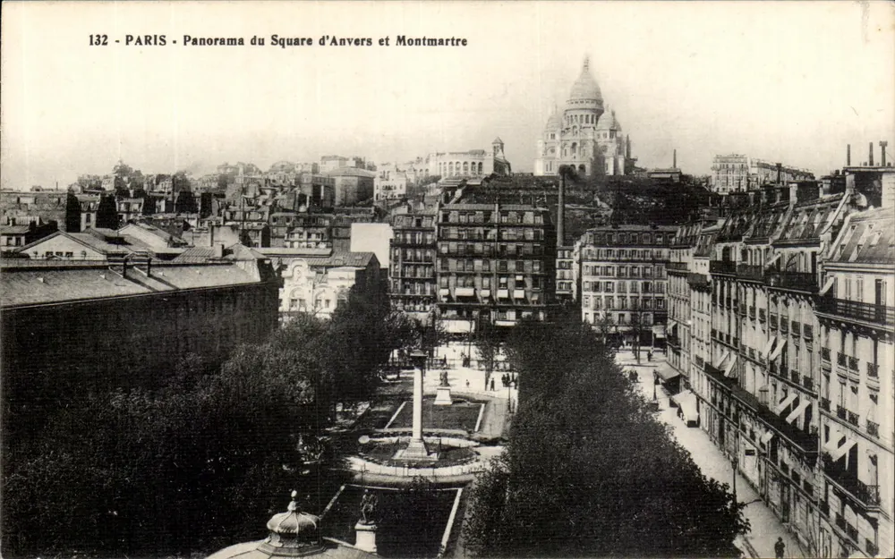 Paris - Panorama des Square d'Anvers und Montmartre — unbekannter Verlag, Nr. 132 - Vorderseite