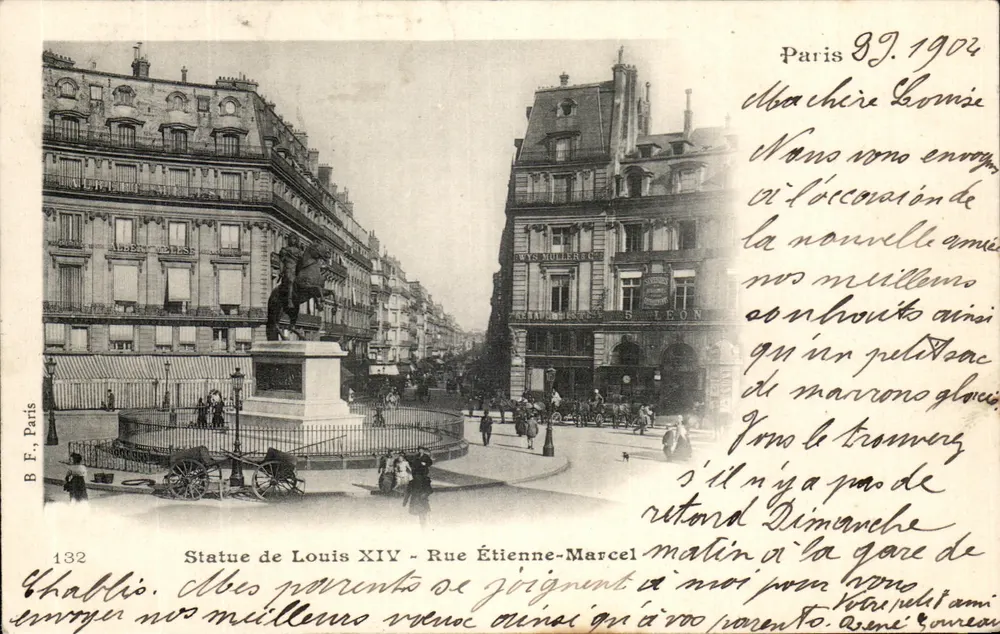 Statue von Ludwig XIV — Rue Étienne-Marcel, Paris — B.F. Paris, n°132 - Vorderseite