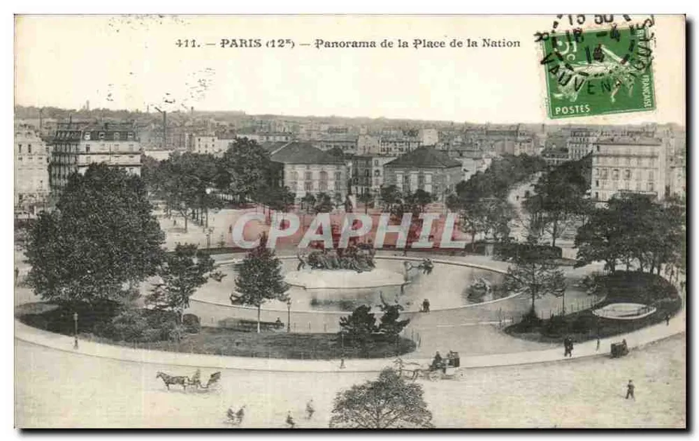 Paris (12.) — Panorama der Place de la Nation — C. P. A. N. (Nr. 411) - Vorderseite