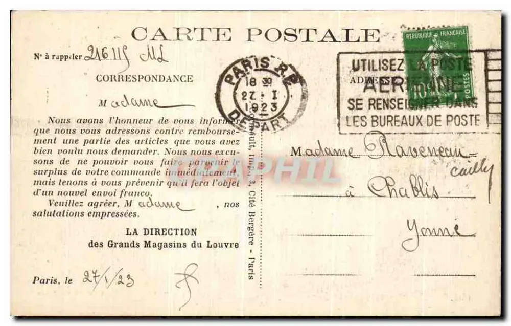 PARIS - Panorama über die Seine, Richtung Notre-Dame und Cité — LIP, n°100 - Rückseite