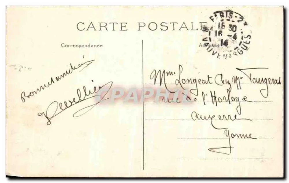 Paris - Panorama de Paris tirado à noite — J.H. n°583 - Verso