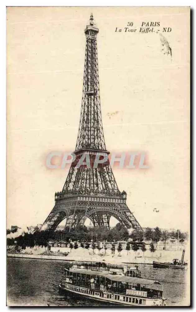 Torre Eiffel — Paris — Editora Dubonnet, n° 30 - Frente