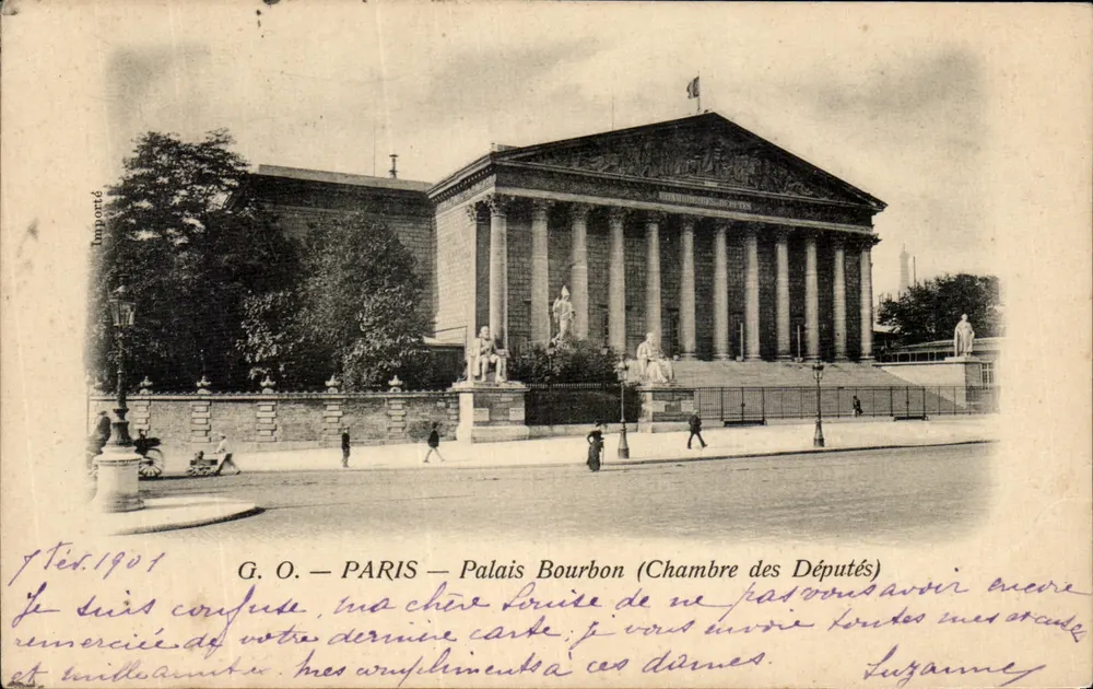 Paris — Palácio Bourbon (Câmara dos Deputados) — Imp. G. O. — número de série não visível - Frente