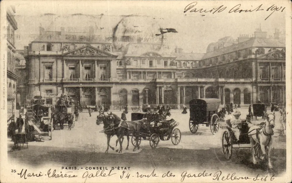 Paris - Conselho de Estado - Rua das Guardas Bellevue - Editora: Marie Chérieze Gallet, n°35 - Frente