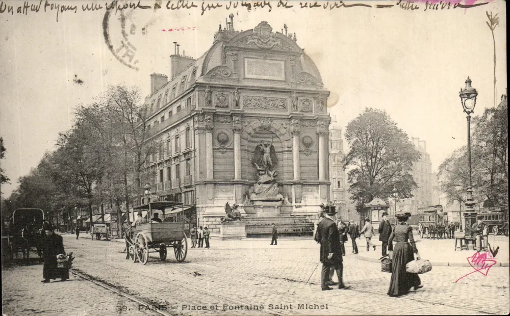 Paris — Place und Fontaine Saint-Michel — anonymer Verlag, Nr. 39 - Vorderseite