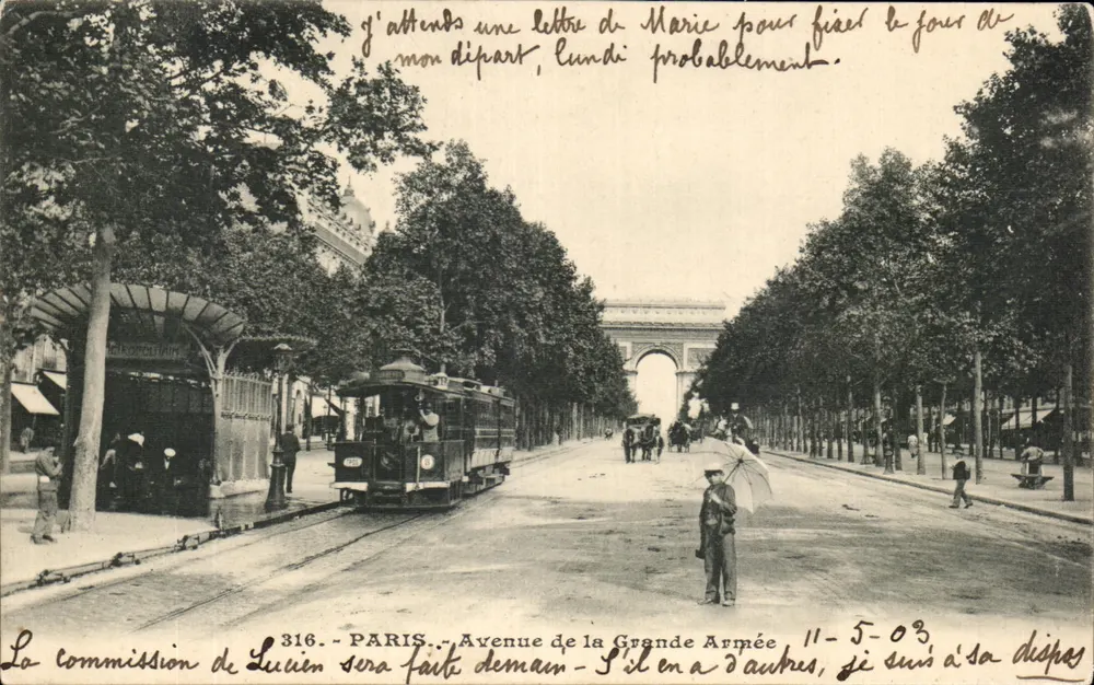 Paris — Avenue de la Grande Armée — éditeur Lucien, n° 316 - Recto