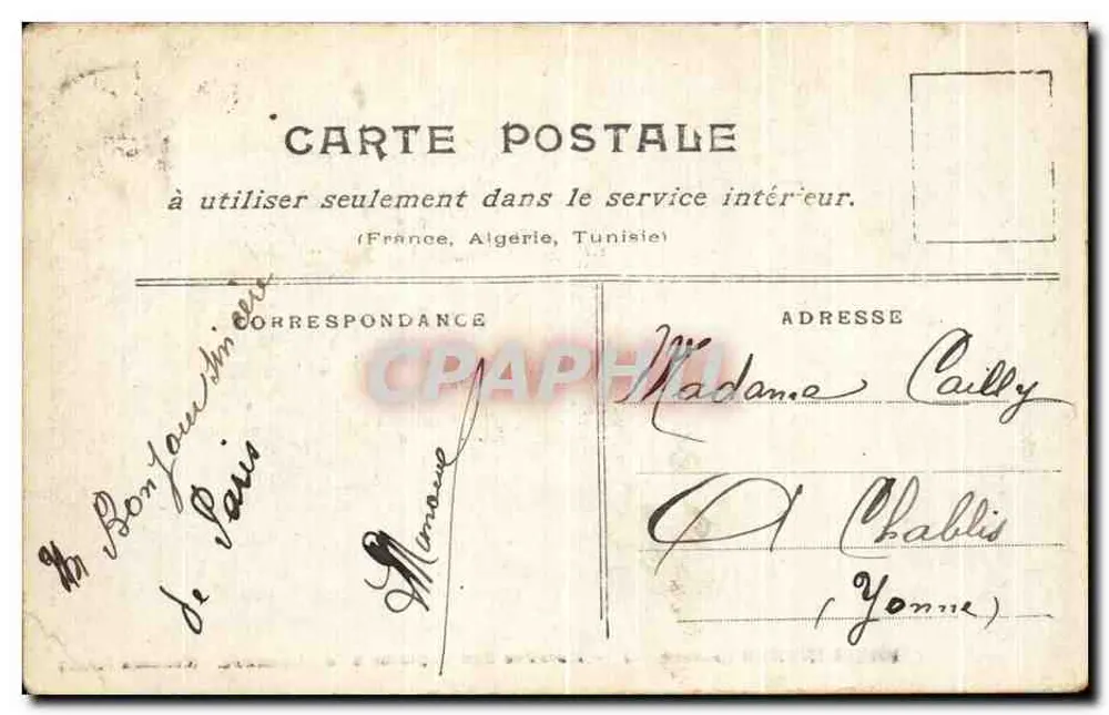 Paris überschwemmt (Januar 1910) — Ankunft der Abgeordneten im Parlament — Sammlung Taride - Rückseite