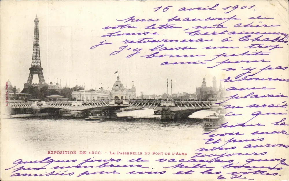 Exposition von 1900 - Die Brücke des Pont de l'Alma — A. Taffler, Paris - Vorderseite