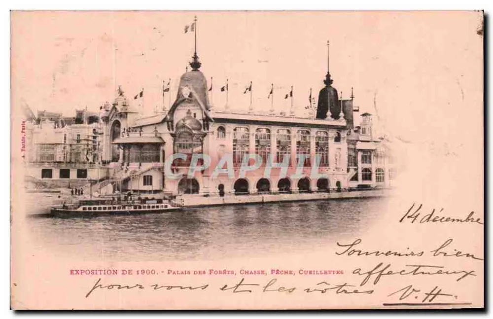Exposition von 1900 - Palais des Forêts, Jagd, Fischen, Cureillettes — A. TARDI, PÉRIA - Vorderseite