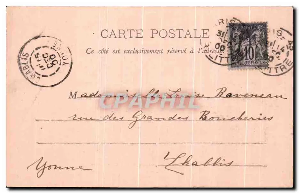 Exposition von 1900 - Palais des Forêts, Jagd, Fischen, Cureillettes — A. TARDI, PÉRIA - Rückseite