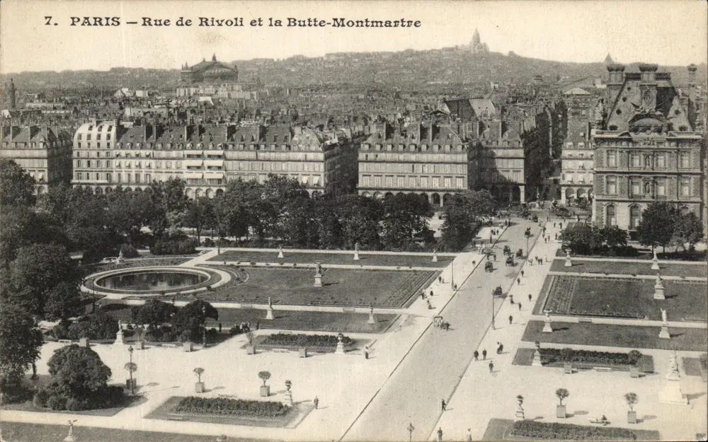 Paris — Rue de Rivoli und Butte-Montmartre — Verleger R.P.M. Paris, Nr. 7 - Vorderseite