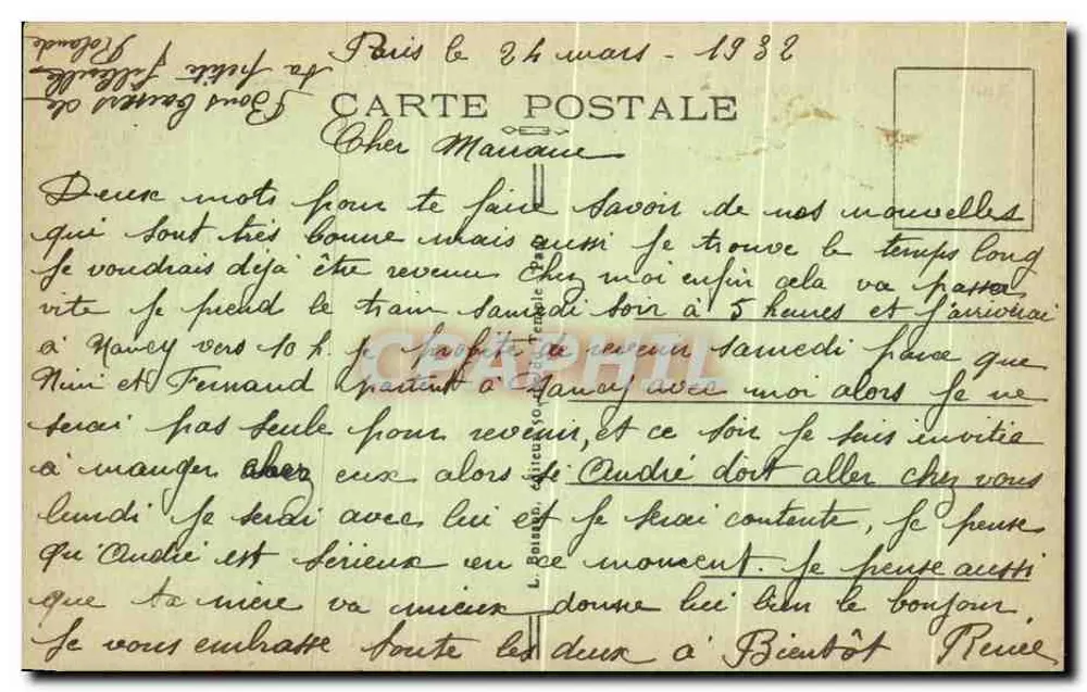 Paris — Panorama tirado do Arco do Triunfo em direção aos Campos Elísios — J. H. n° 763 - Verso