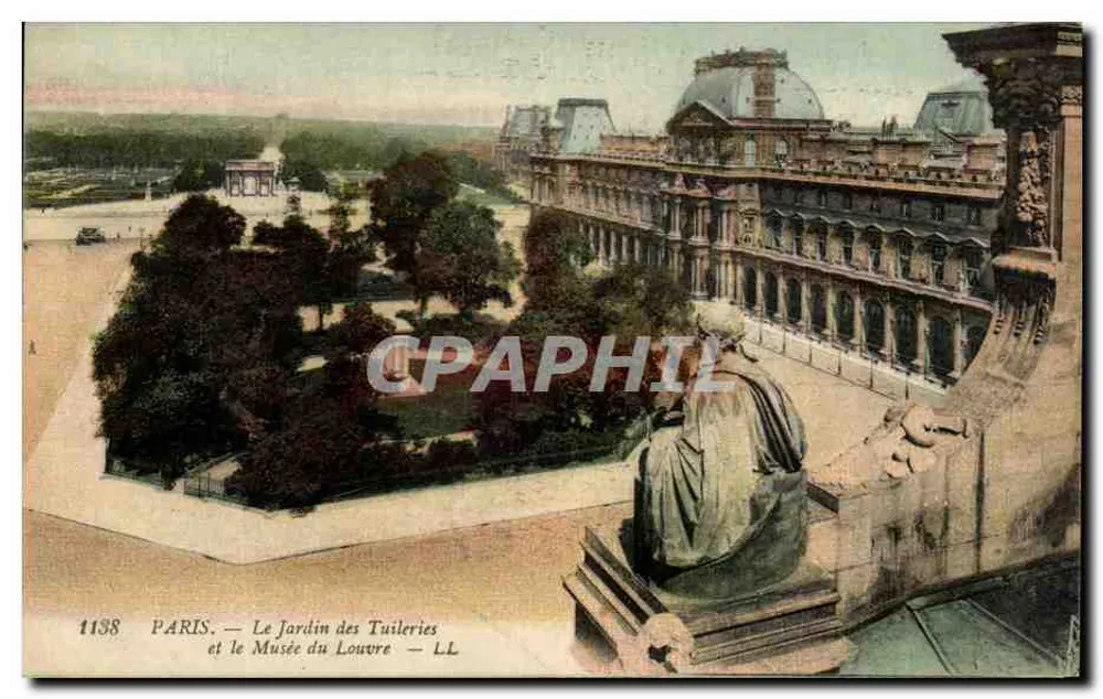 Paris — Der Tuileries-Garten und das Louvre-Museum — LL - Vorderseite