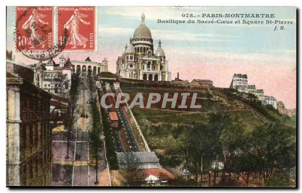 Paris-Montmartre — Basilique du Sacré-Cœur und Square St-Pierre — J.H. n°078 - Vorderseite